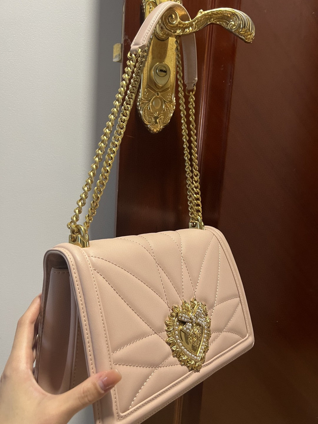 Devotion Nappa Pale Top Quality6651Av96780412 Quilted Pink Large Travel Bag