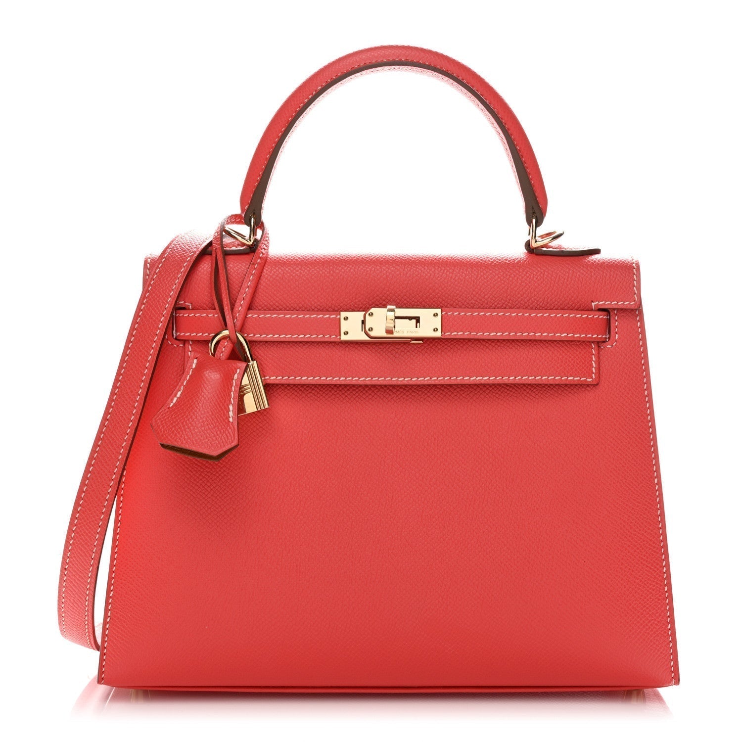 Hermes Epsom Candy Kelly Sellier Rose Jaipur Handbag Gold Travel Bag