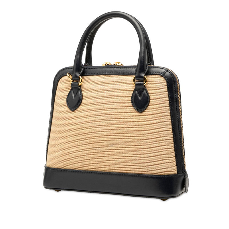 Gucci Horsebit 2Way Bag Leather Canvas Travel Bag