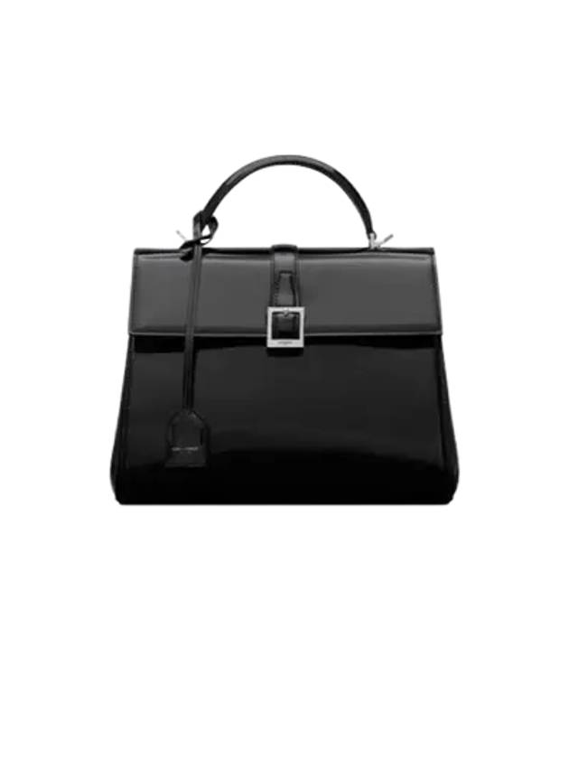 YSL Saint Laurent Saint Laurent Trending Le Fermoir Top Handle Leather Black Tote Bag