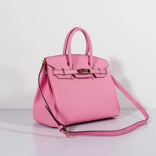 Hermes Luxury Cm Birkin Bag Epsom With Strap Leather Pink Travel Bag
