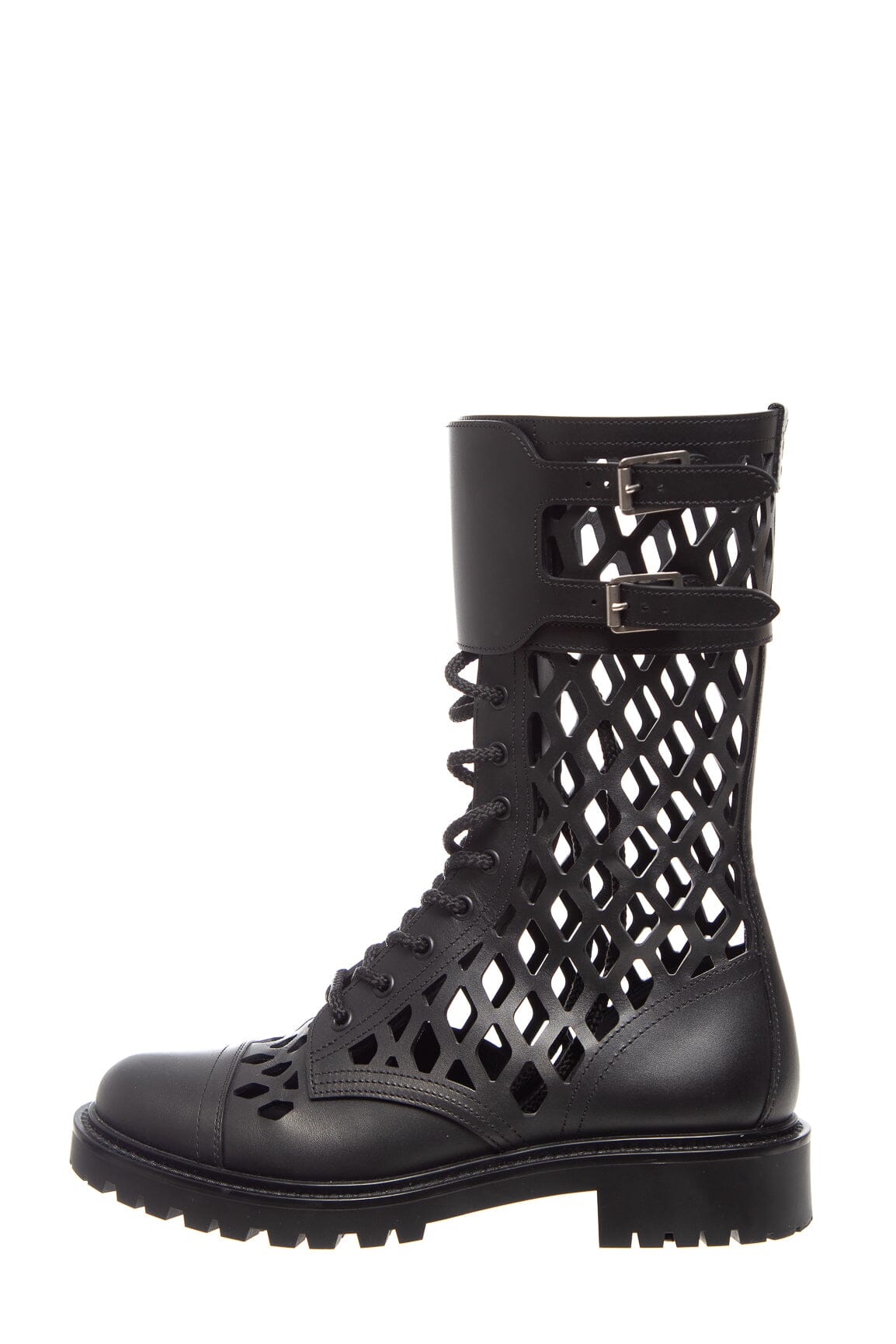 Dior Shoe Lazercut Combat Boots SZ 40 Leather Black Shoes