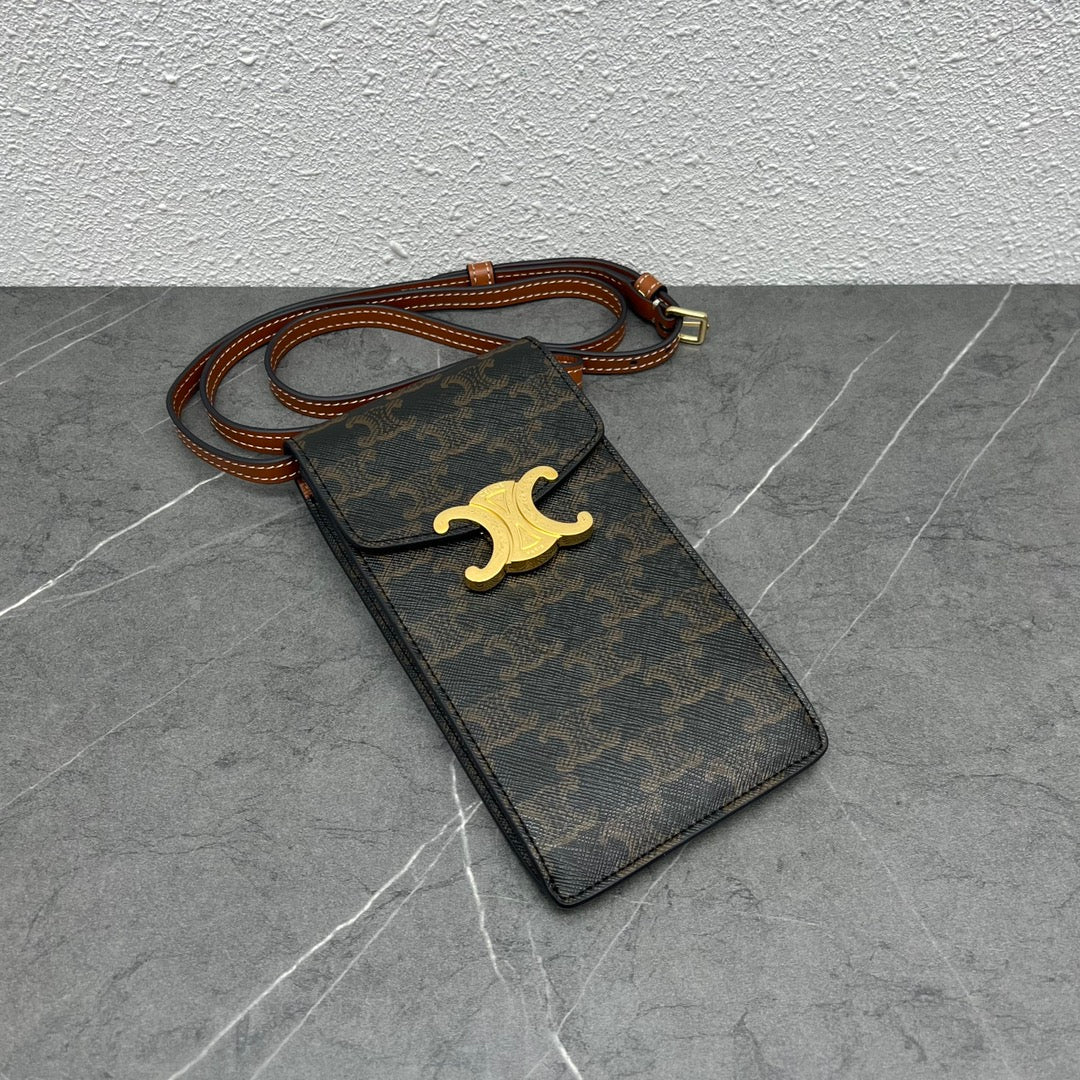 Top Quality Vertical Mobile Pouch Triomphe For Tan Travel Bag