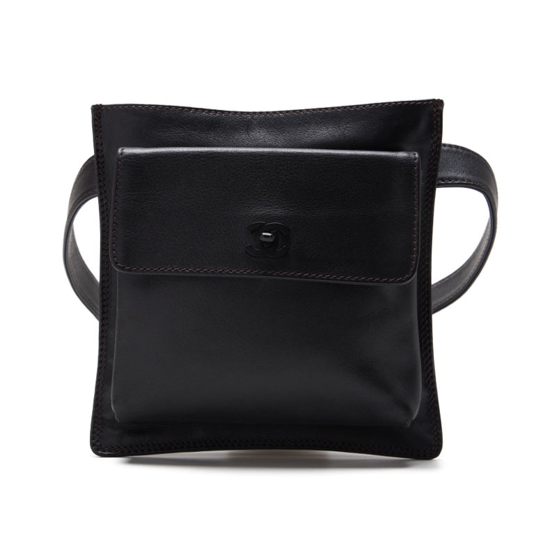 CHANEL CHANEL OUTSIDE FLAP Waistback  Black (Black G ) West Bag Mini shoulder bag  Bag Hybrid ? Ship? Ladies Online