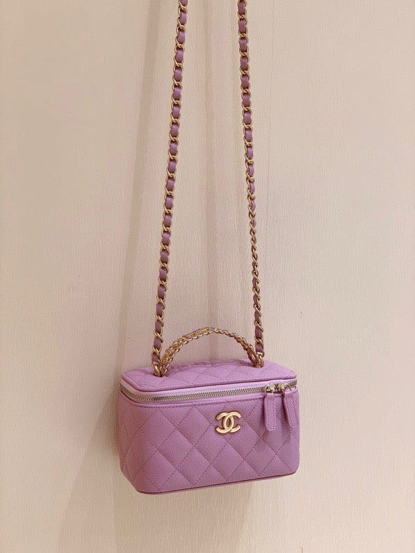 Chlsmall Vanity Case Purple For Women Travel Travel Bag