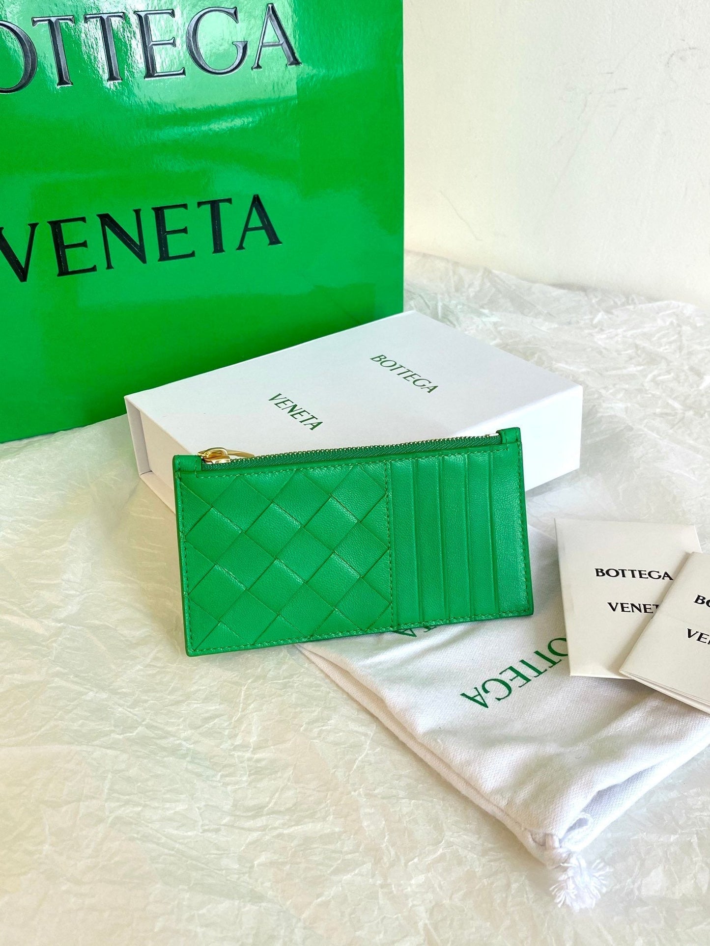 Top Quality Zipped Card Case For Women Green Travel Bag