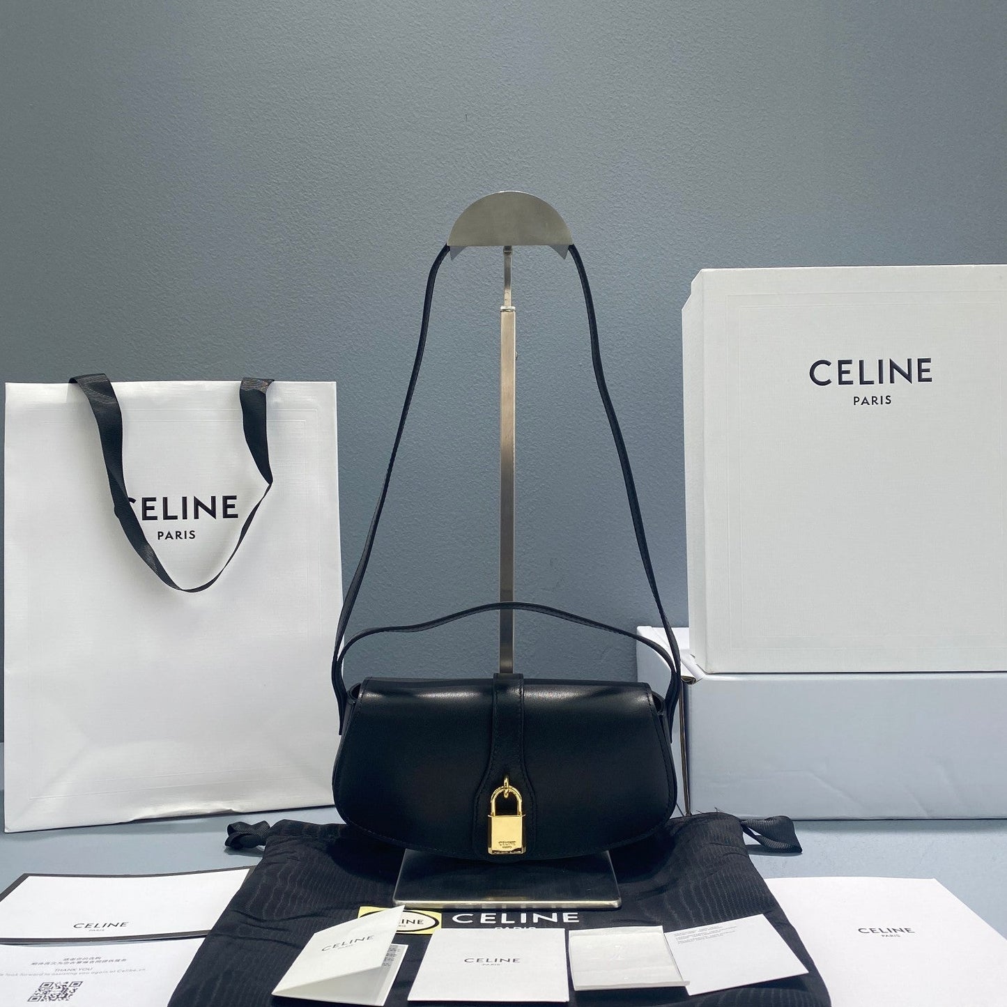 Top Quality Clutch On Strap For Women Black Clutch Bag 7In18Cm 7648