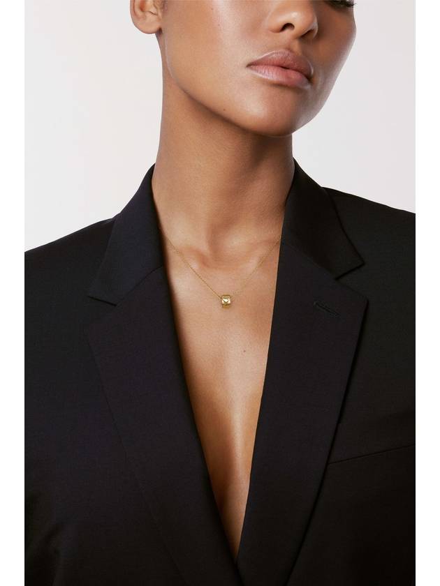 Coco Crush Quilted Motif Necklace Gold Chanel