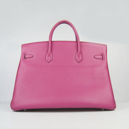 Hermes Luxury Birkin Cm Togo Handbags Peach Leather Silver Travel Bag