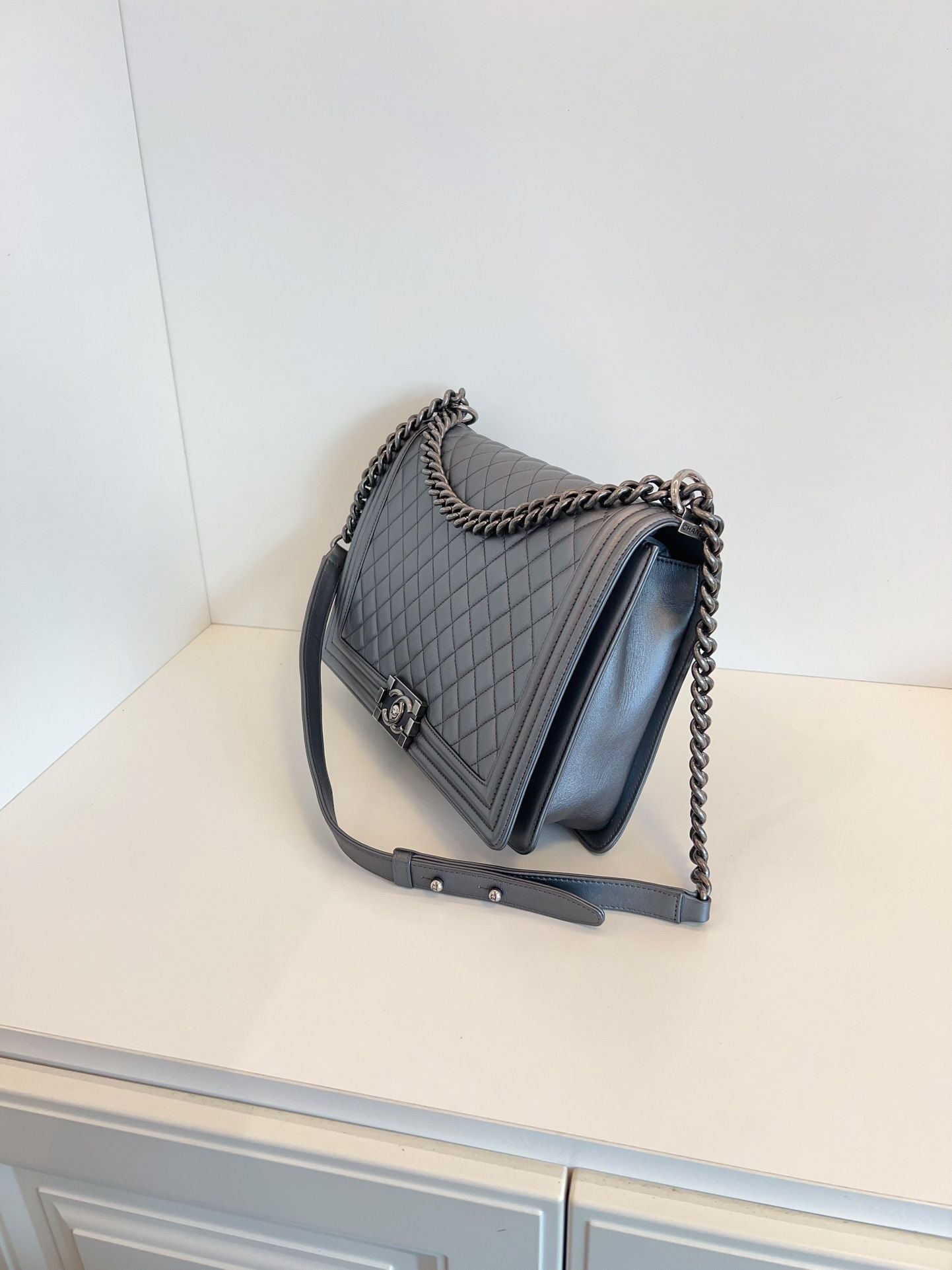 Chanel Leboy Maxi bag grey **cm