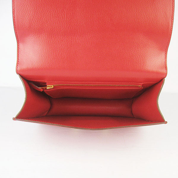 Hermes Luxury Constance Cowskin Bag H Golden Leather Red Travel Bag