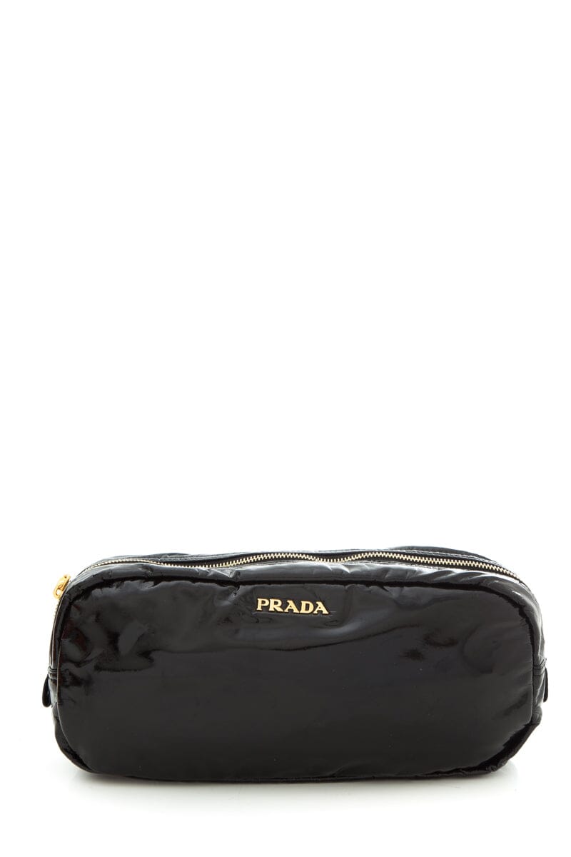 Prada Pouch Luxury Handbag Patent Black Clutch Bag