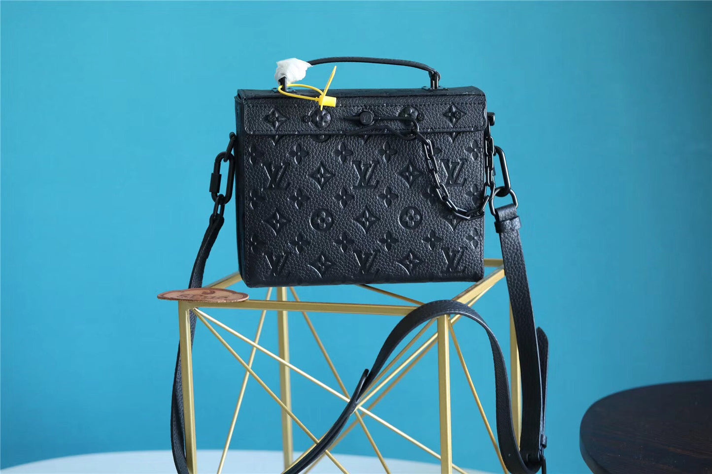 Top Quality Soft Trunk Box Taurillon For Black Mini Crossbody Bag
