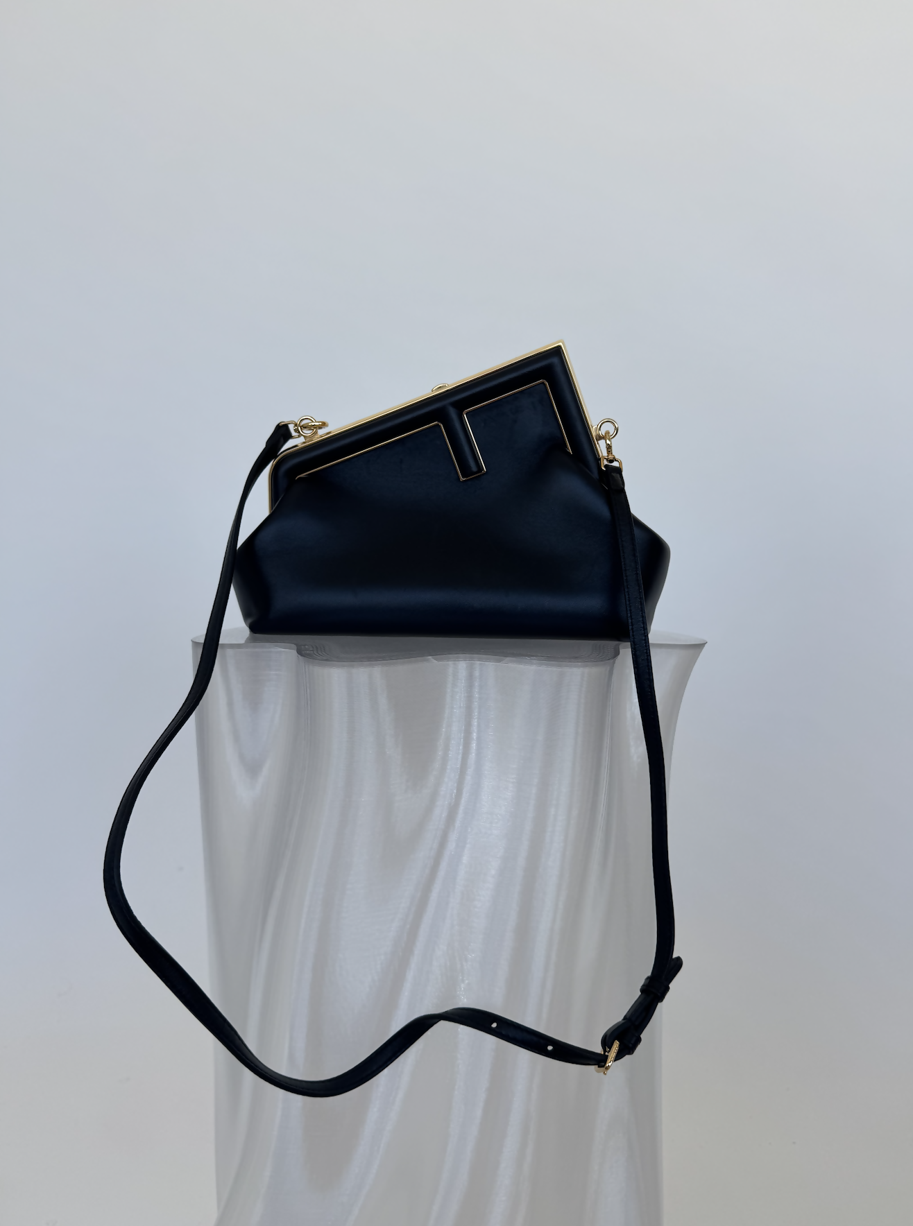 Fendi Handbag First nappa bag Leather Black Small