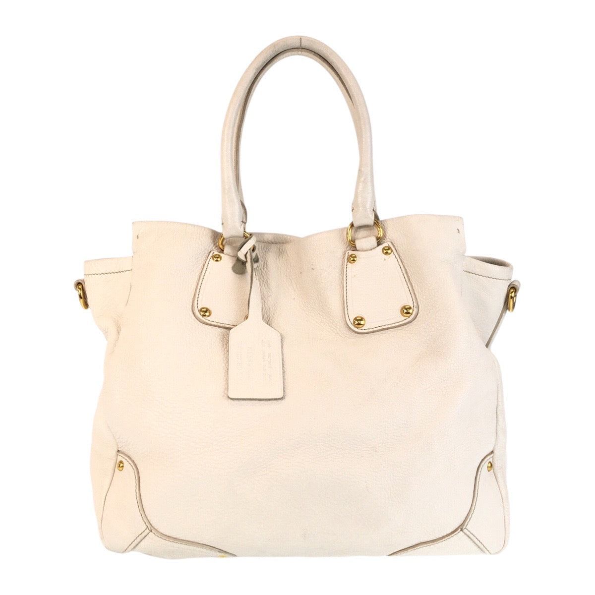 Tote Bag Ivory Metal Vitterodino Leather White