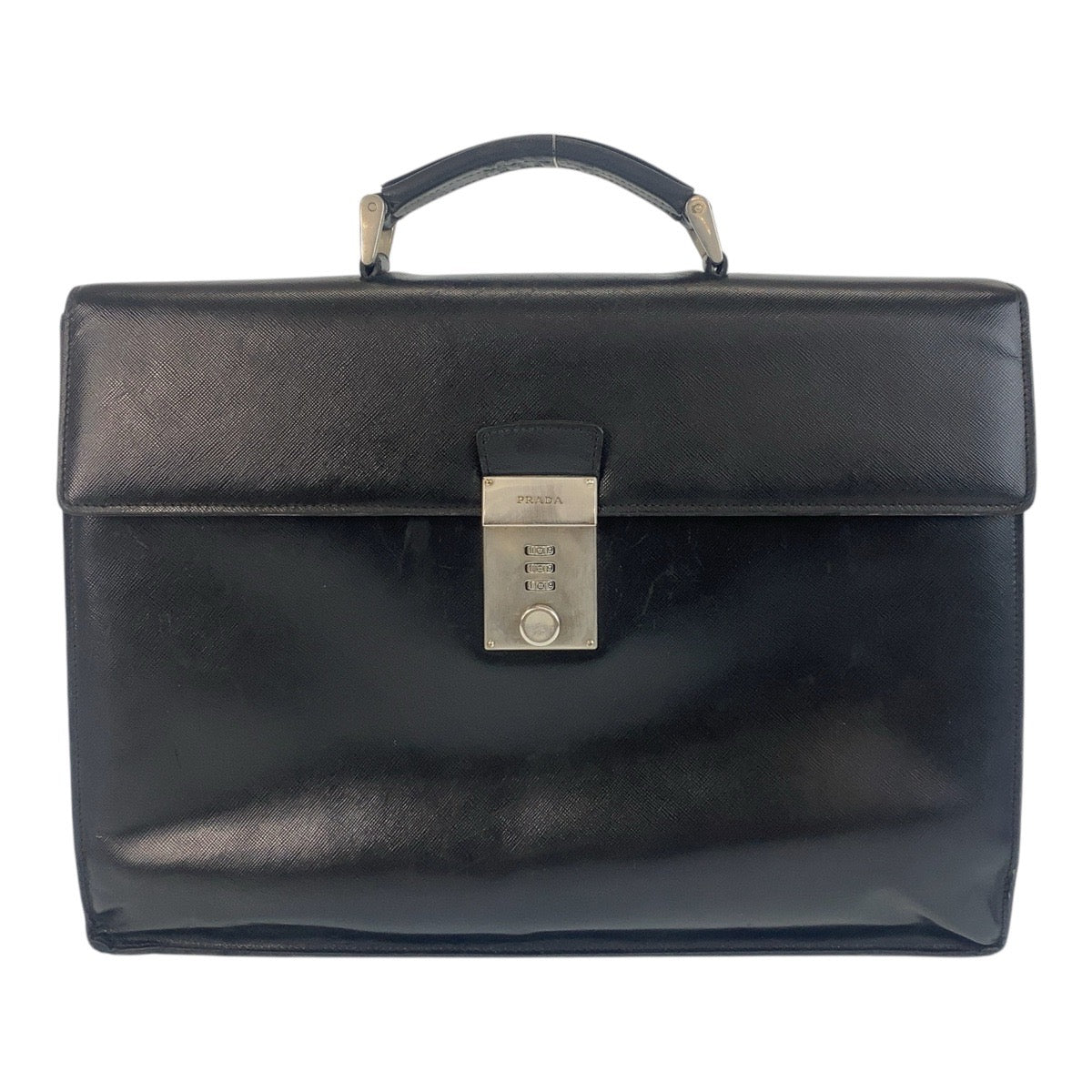 Business Bag Silvermetal Safiano Leather Black Travel Bag