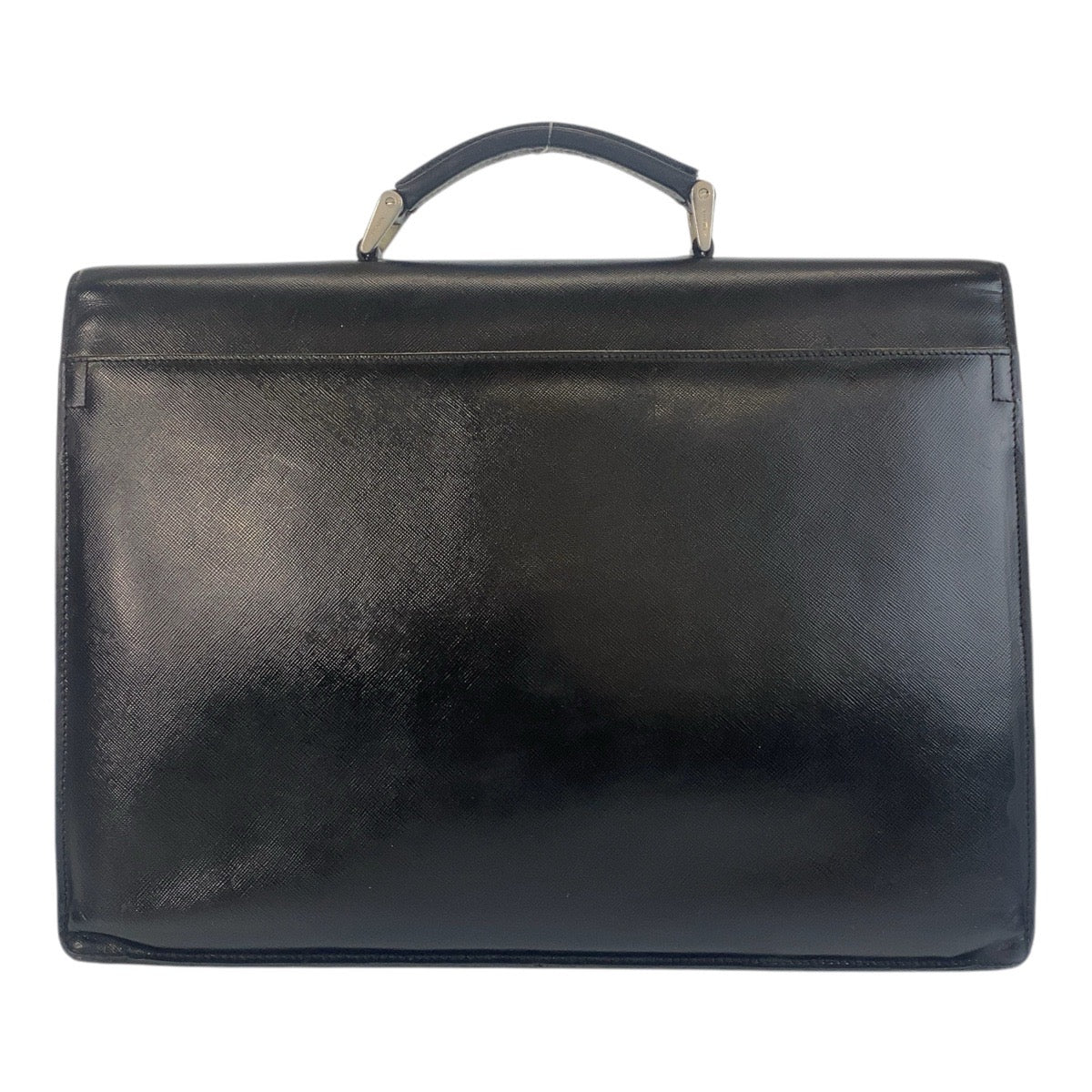 Business Bag Silvermetal Safiano Leather Black Travel Bag