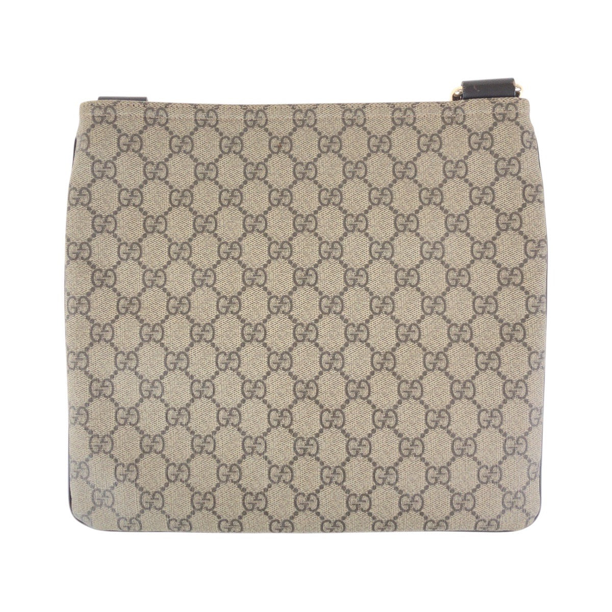 Gucci GG Supreme Gray Canvas Brown Gold Shoulder Bag