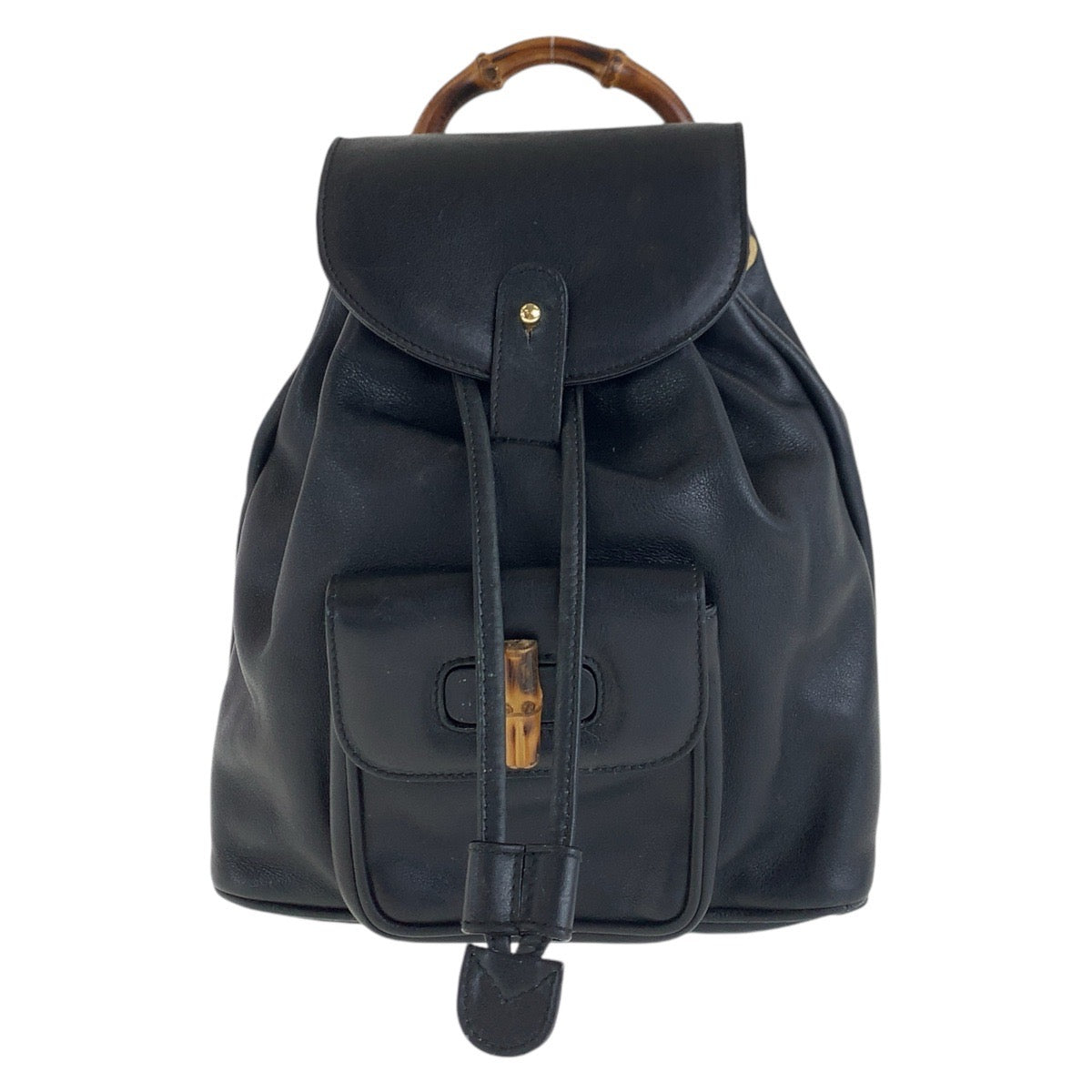 Gucci Backpack 003 Bamboo Leather Black