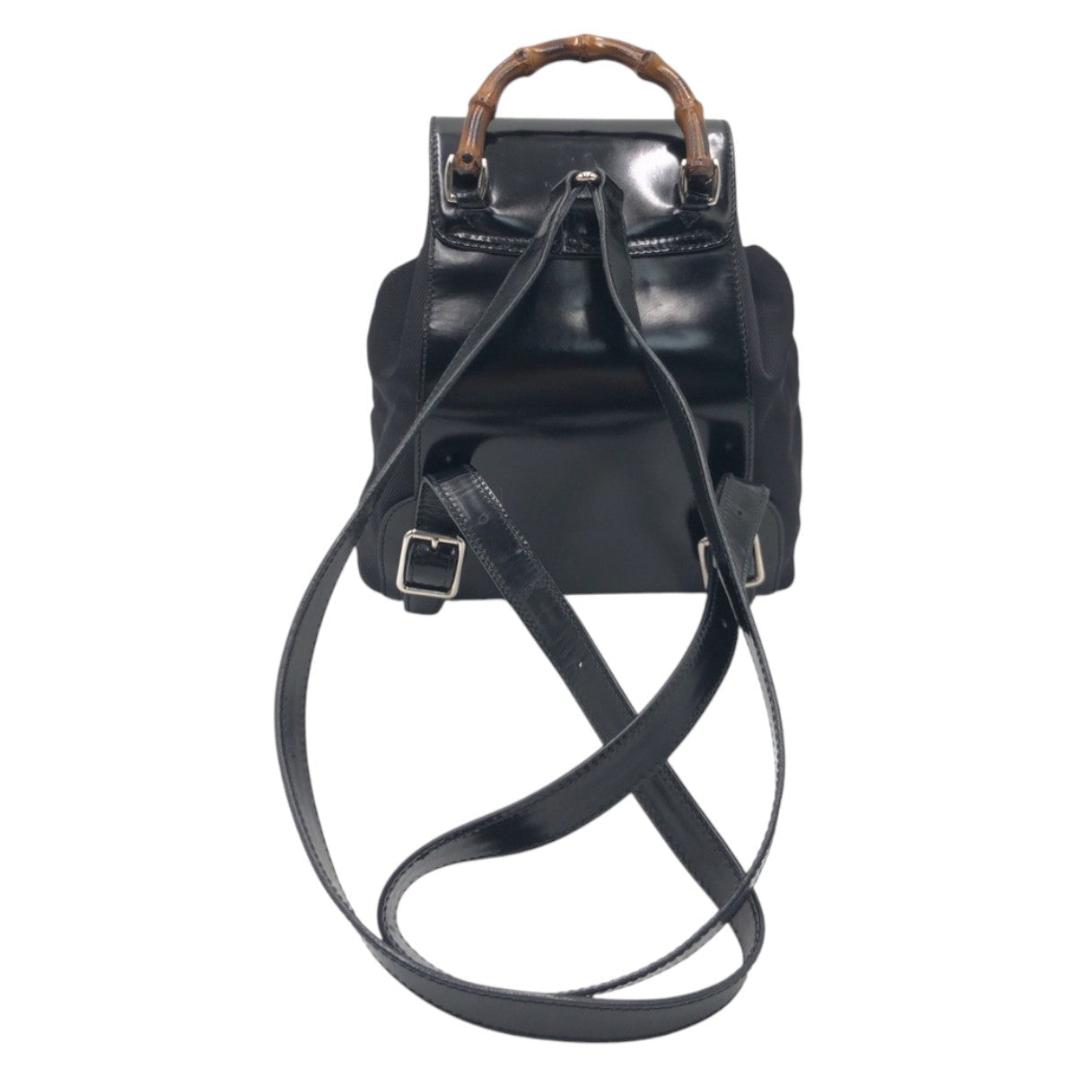 Gucci Bamboo Patent Backpack Leather Nylon Leather Backpack
