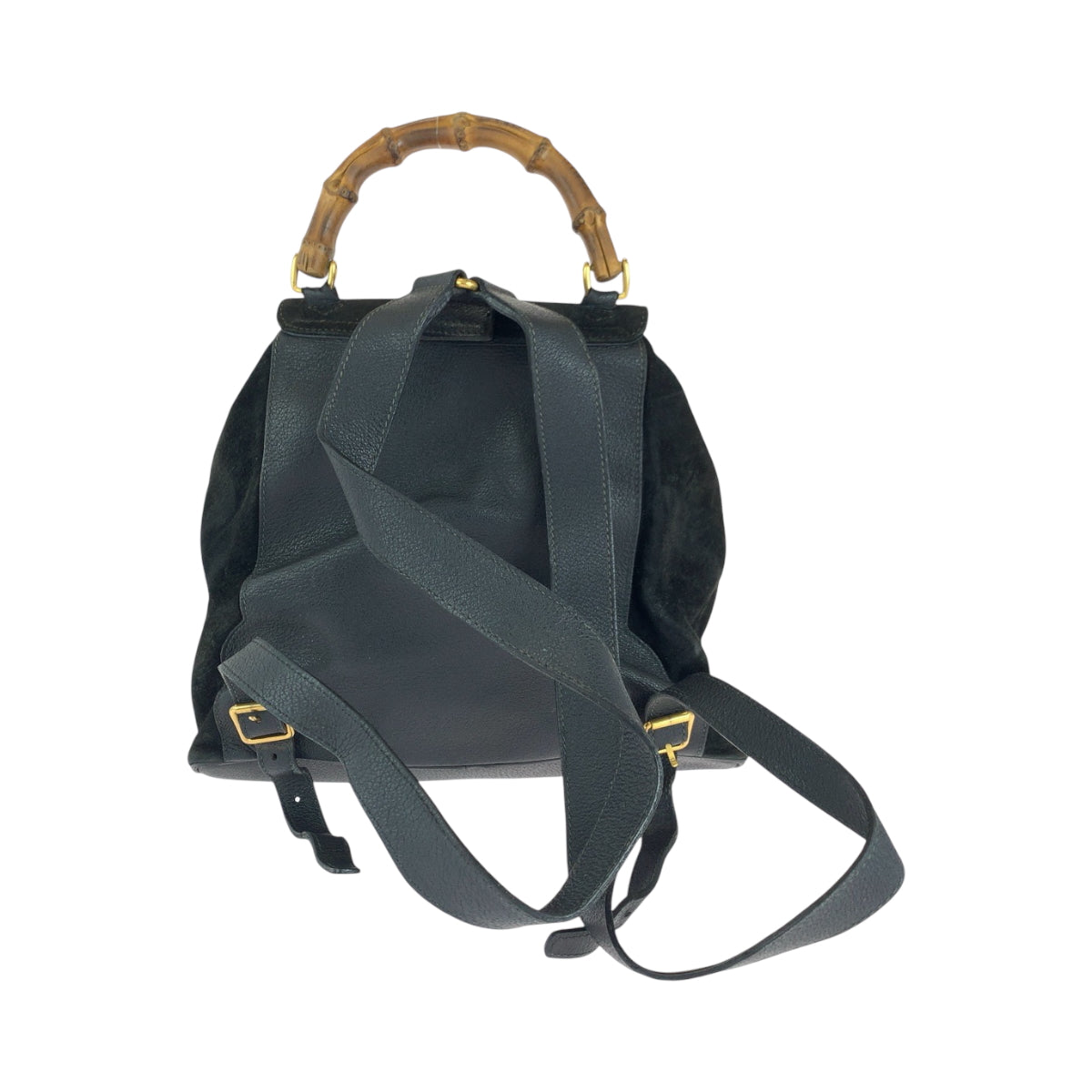 Gucci Backpack 003 58 Bamboo Old Suede Black Brown