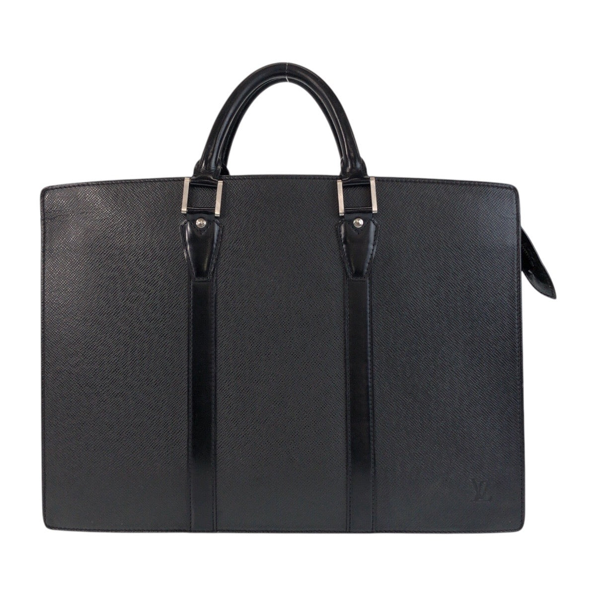 Louis Vuitton Business M30052 Ardoise SilverMetal Taiga Leather Black Handbag