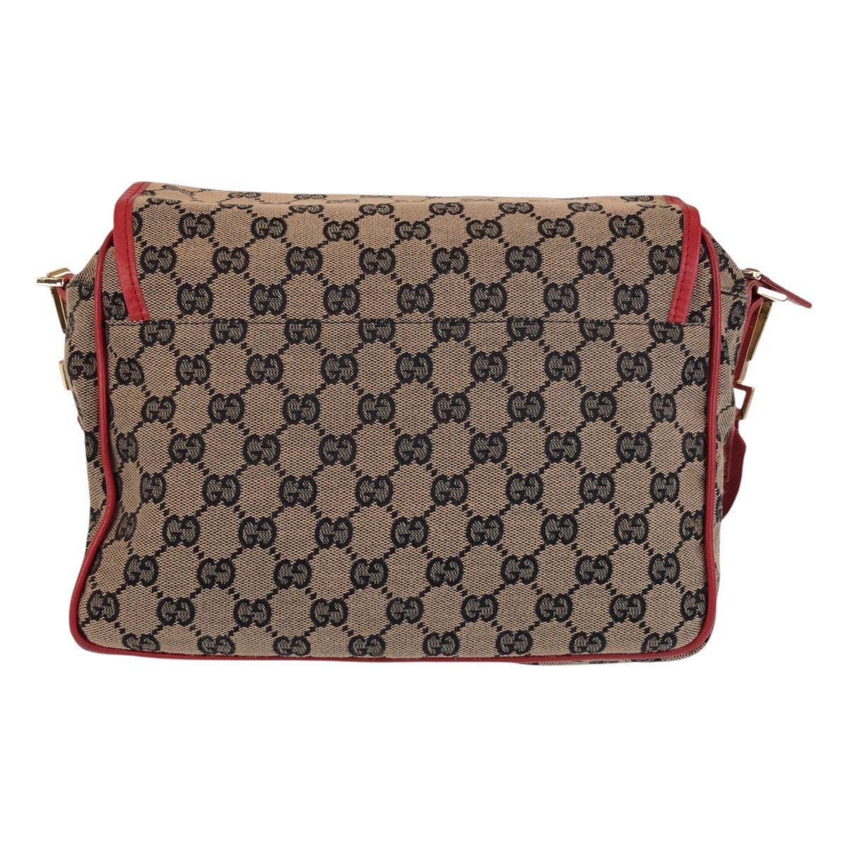 Gucci 001 GG Canvas Beige Red Gold Shoulder Bag