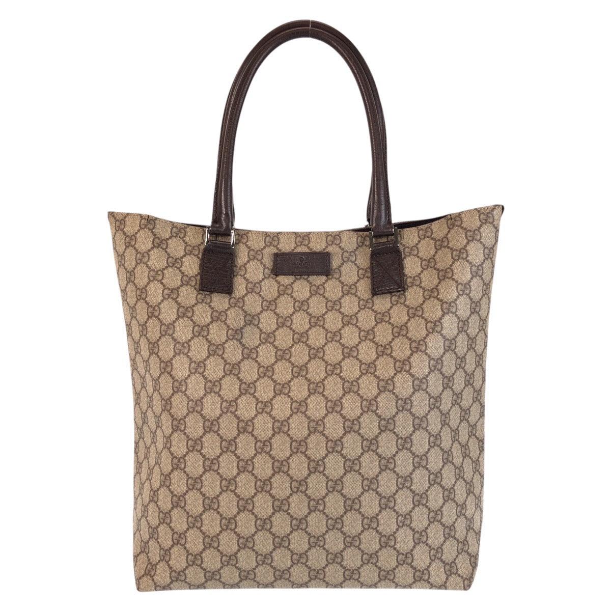 Gucci GG Supreme Canvas Brown Beige Tote Bag