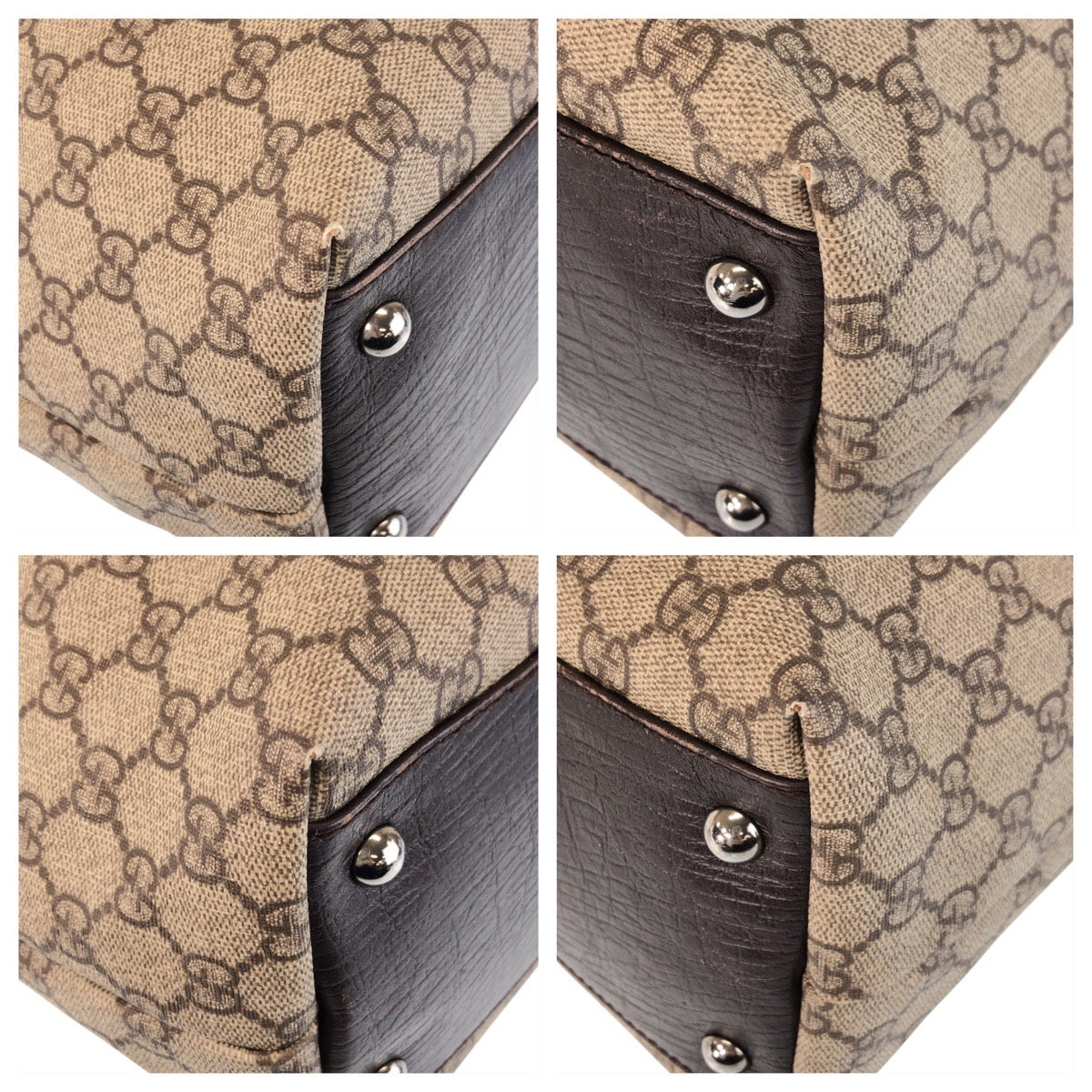 Gucci GG Supreme Canvas Brown Beige Tote Bag