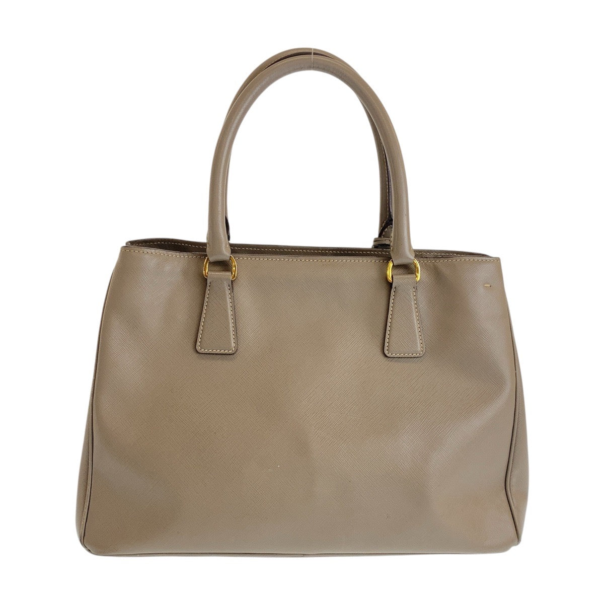 Greige Metal Safiano Triangle With Leather Gold Travel Bag