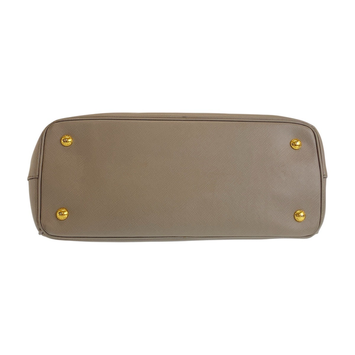 Greige Metal Safiano Triangle With Leather Gold Travel Bag