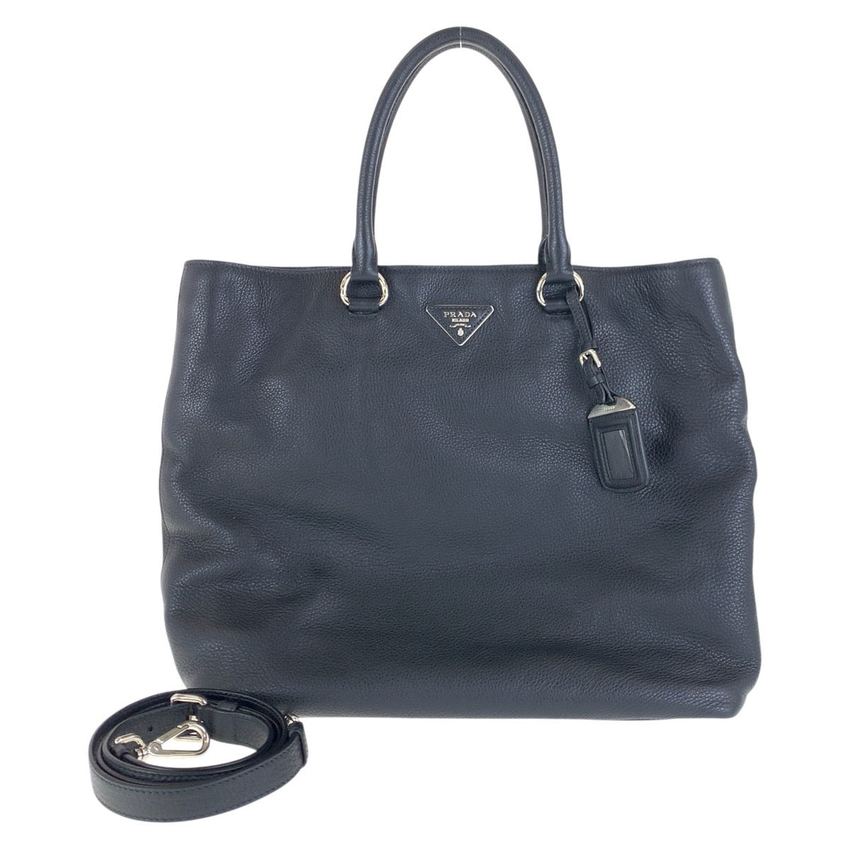 Tote Bag Silvermetal Vittero Dyno Triangle With Leather Black