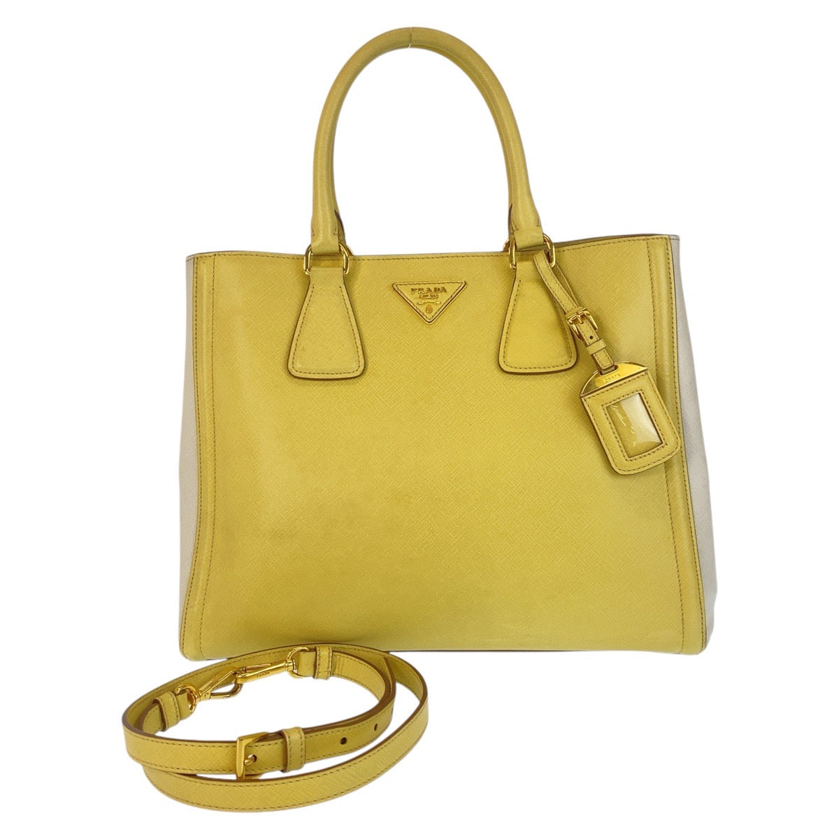 Prada 2Way Handbag Leather Saffiano Travel Bag Leather Handbag 1