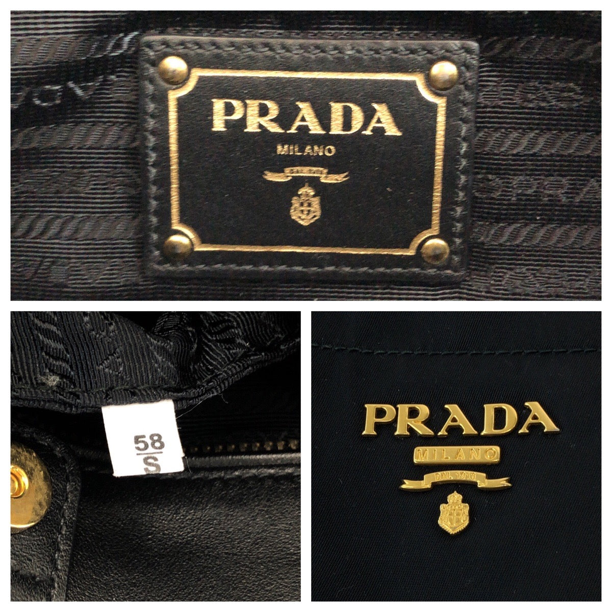 Tote Bag Metal Test Logo Nylon Black