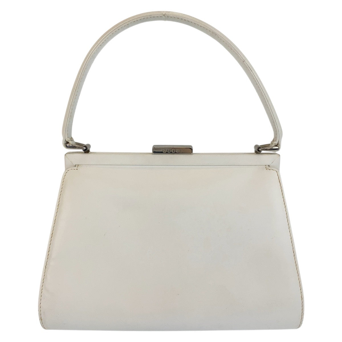 Gucci SilverMetal Leather White Travel Bag