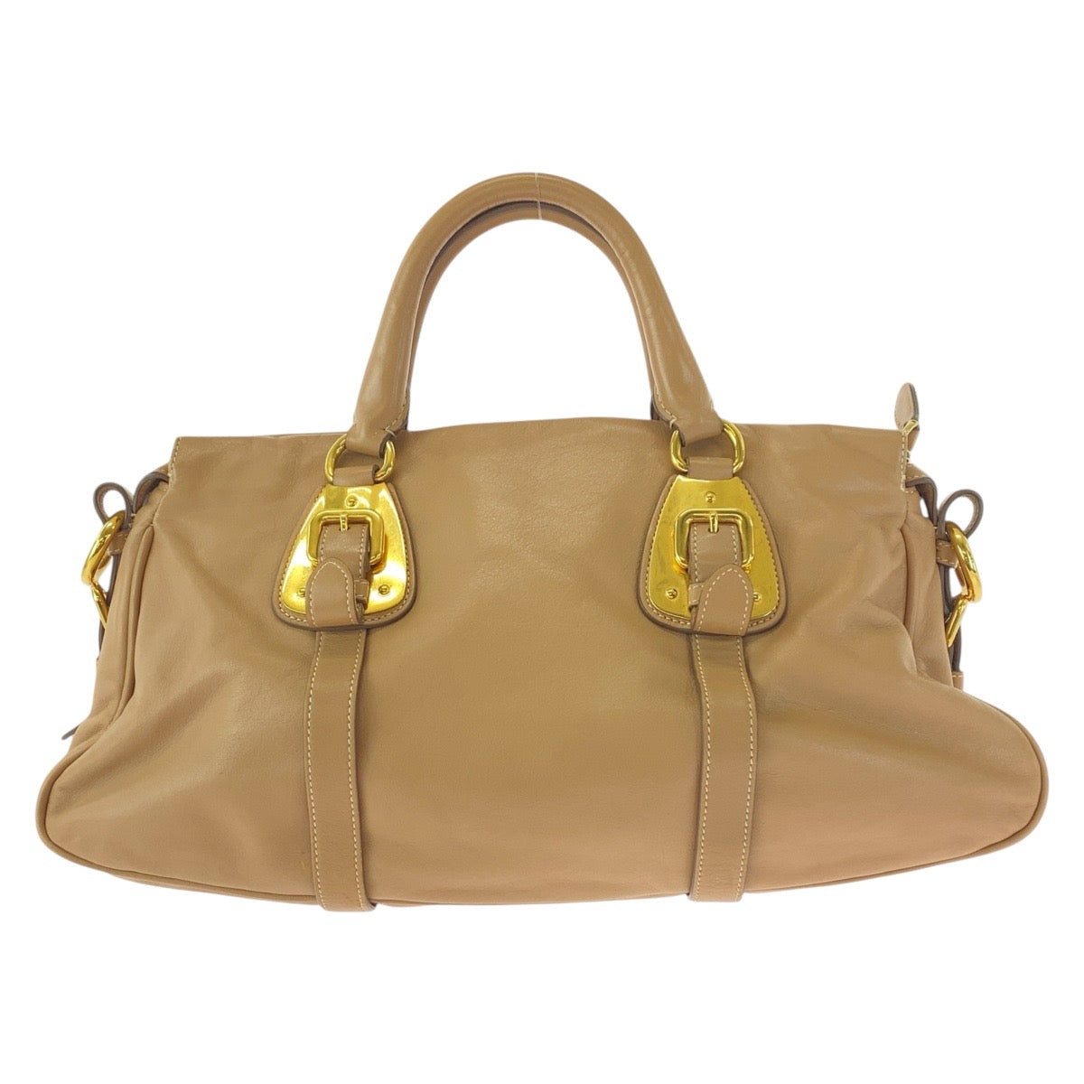 Metal Leather Beige Travel Bag