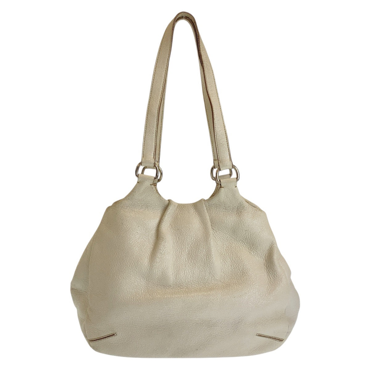 Shoulder Bag Silvermetal Leather White