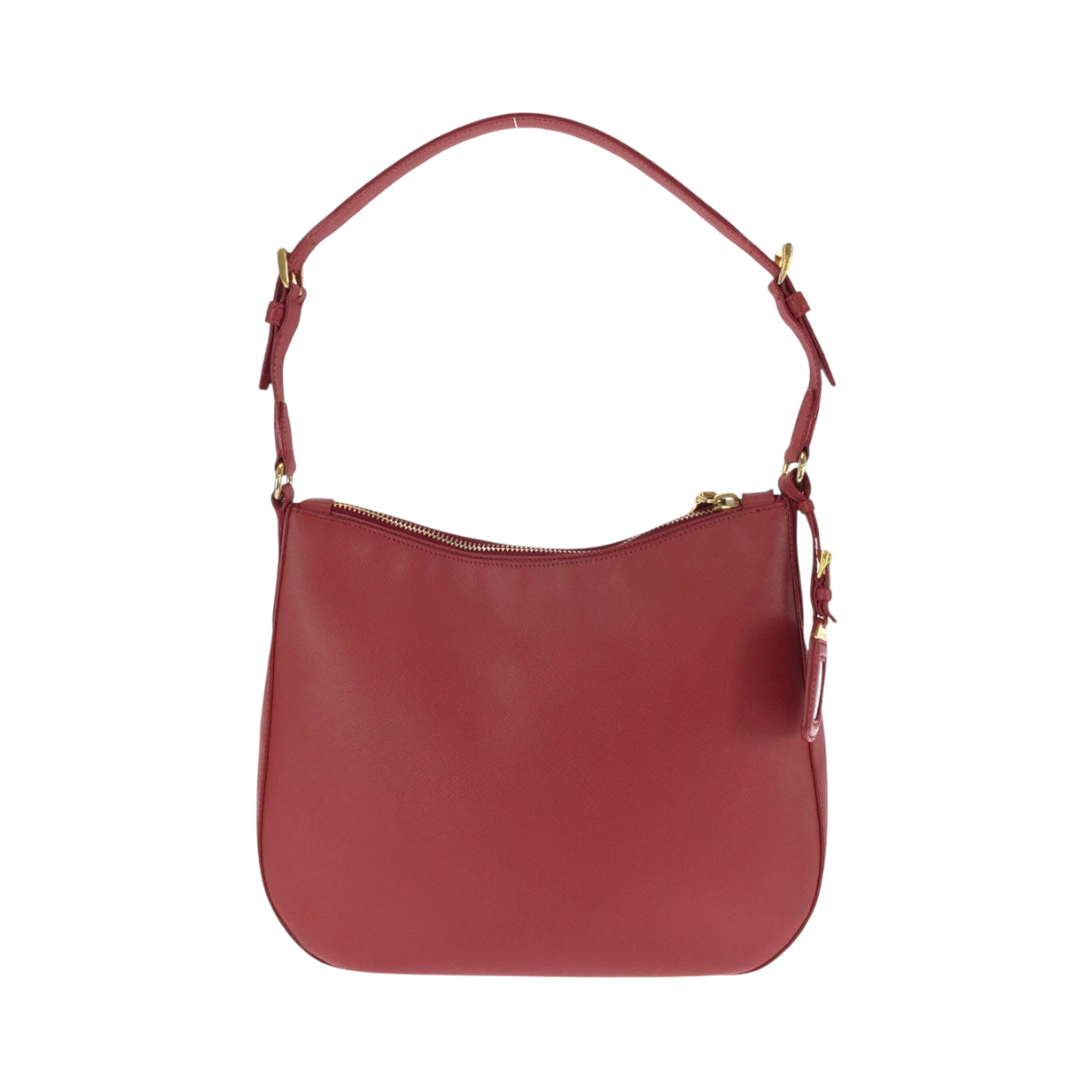 Shoulder Bag Metal Safiano Hobo Leather Red