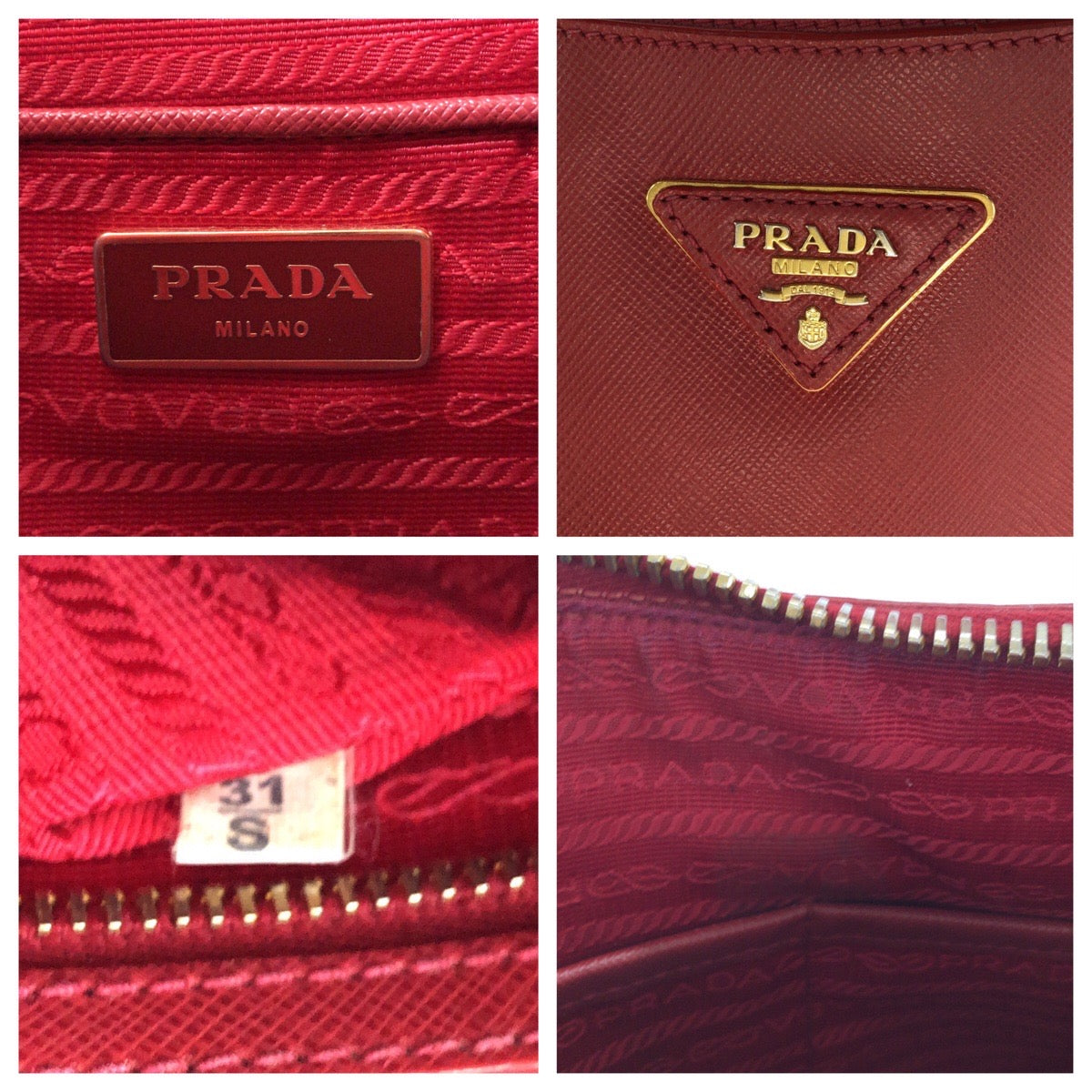 Shoulder Bag Metal Safiano Hobo Leather Red