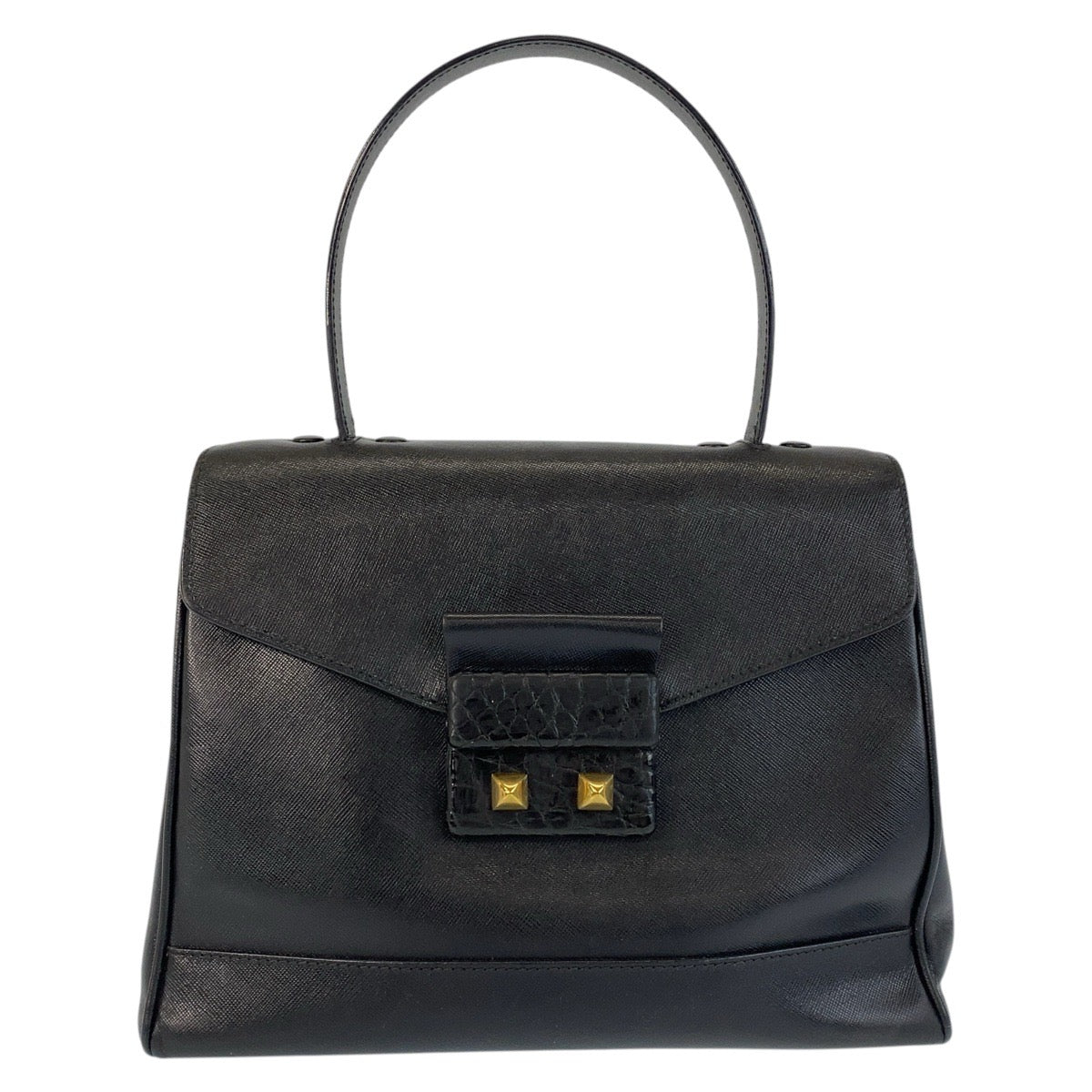 Prada Crocodile 2Way Handbag Leather Travel Bag
