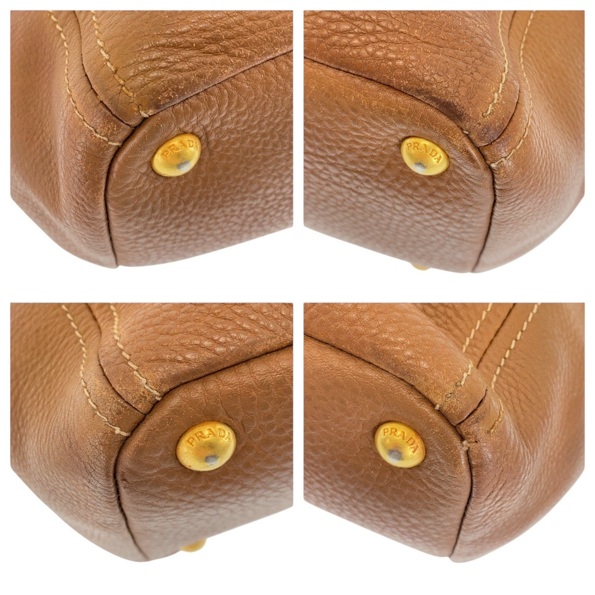 Tote Bag Metal Leather Brown