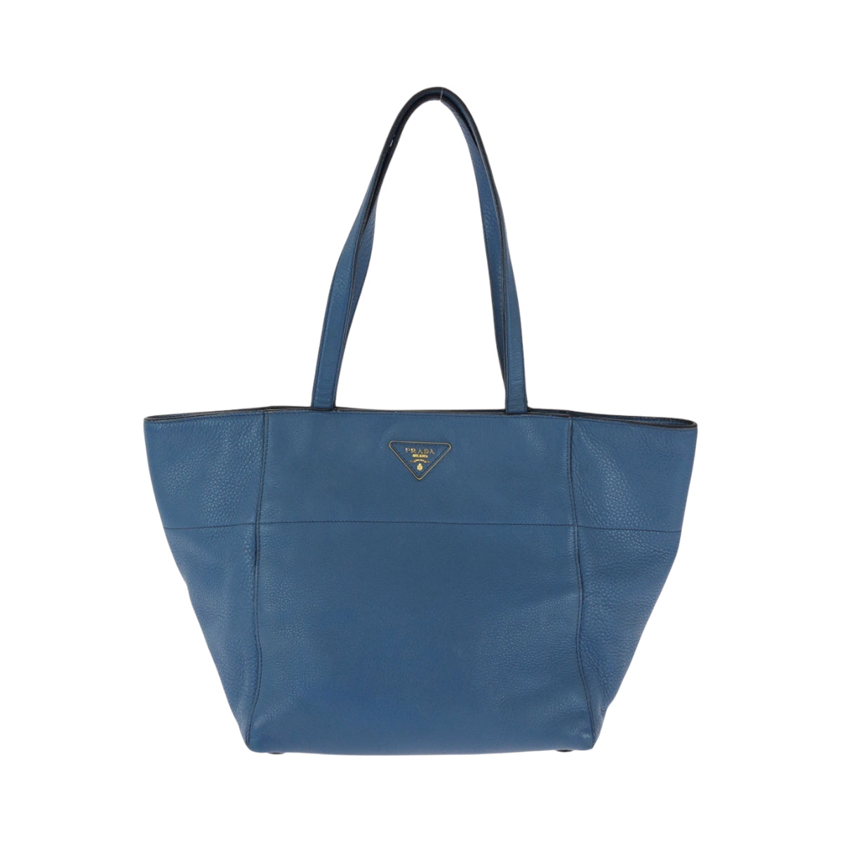 Tote Bag Goldmetal Vitterodino Triangle With Logo Leather Blue