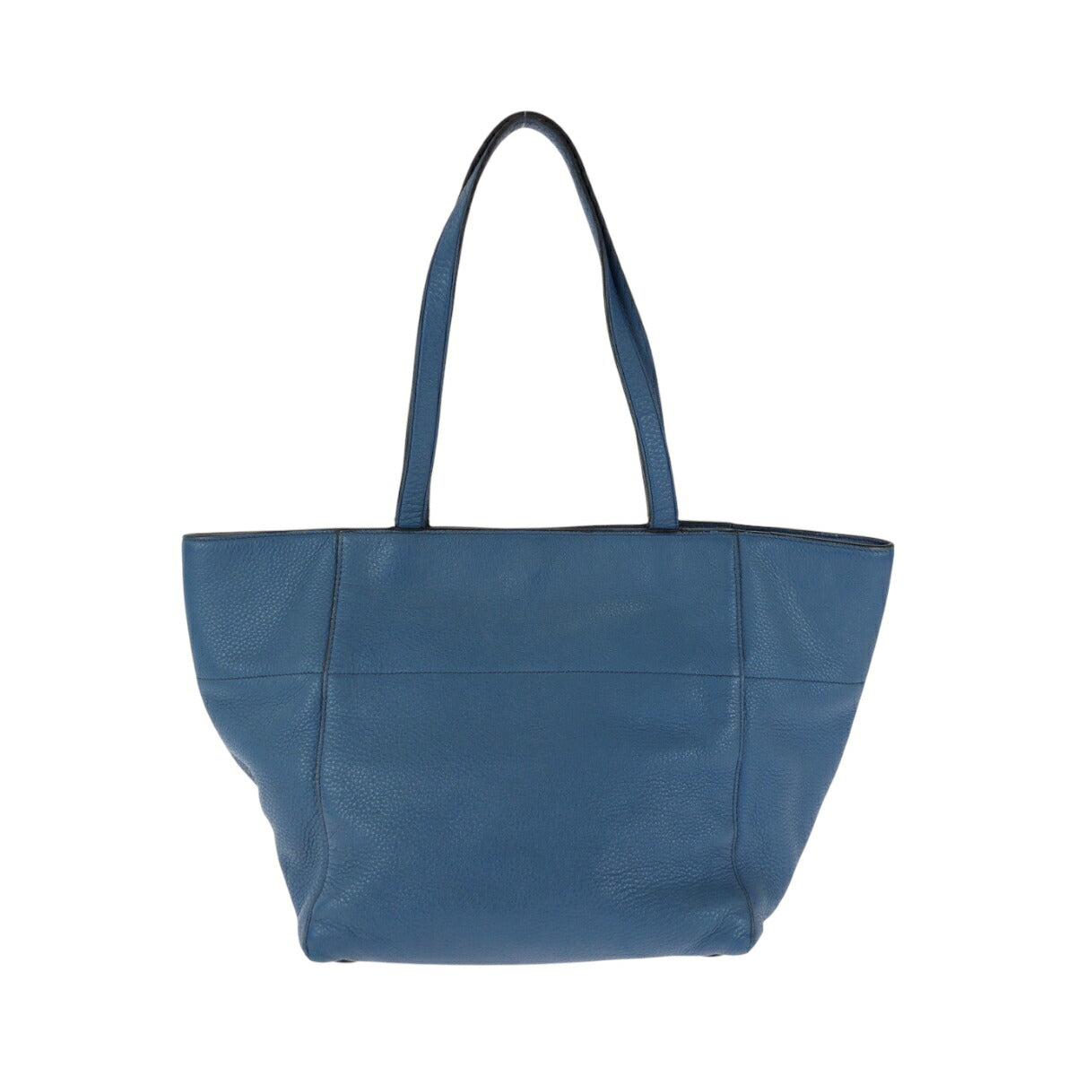 Prada Daino Triangle Plate 2Way Bag Leather Vitello Blue Tote Bag
