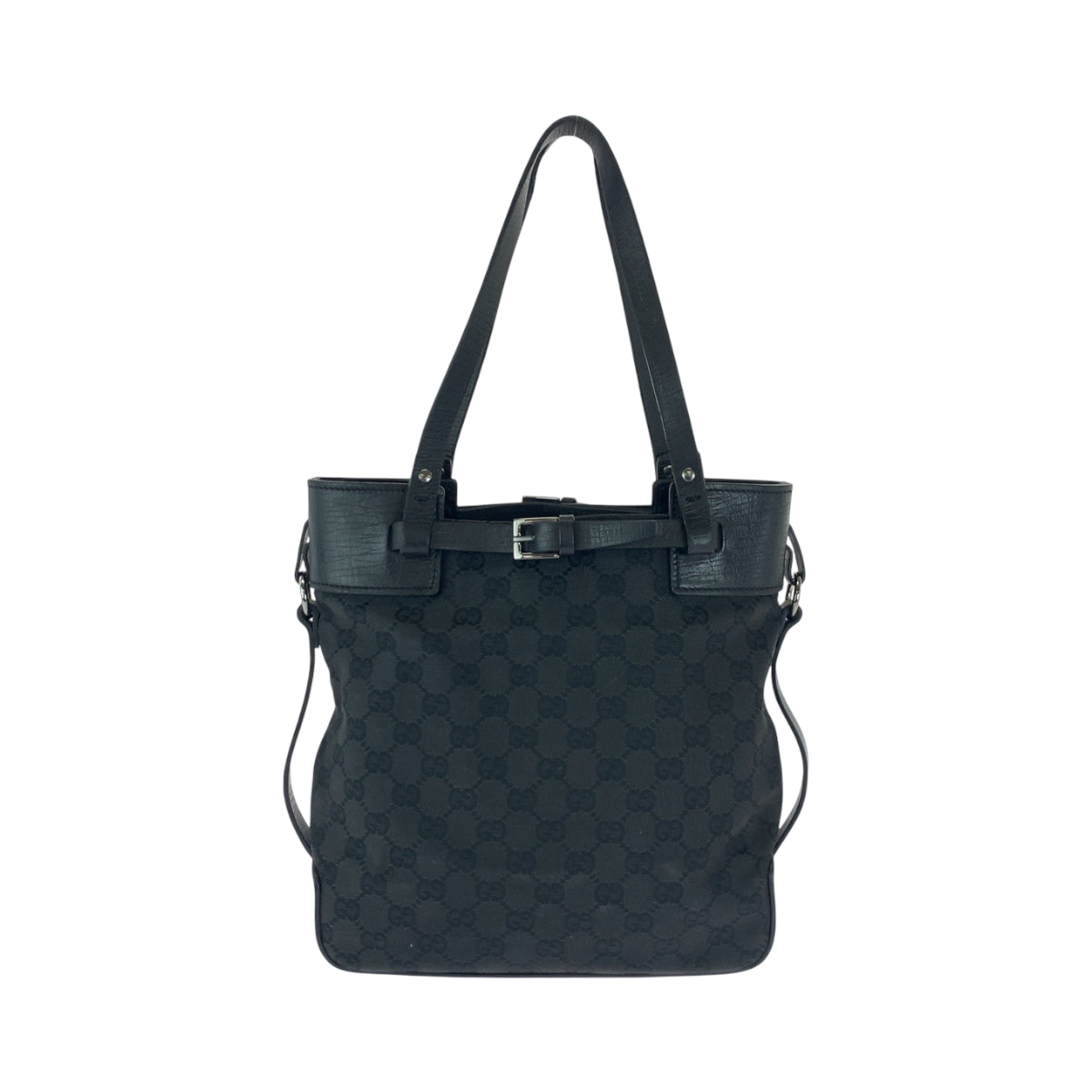 Gucci GG SilverMetal Canvas Black Shoulder Bag 6
