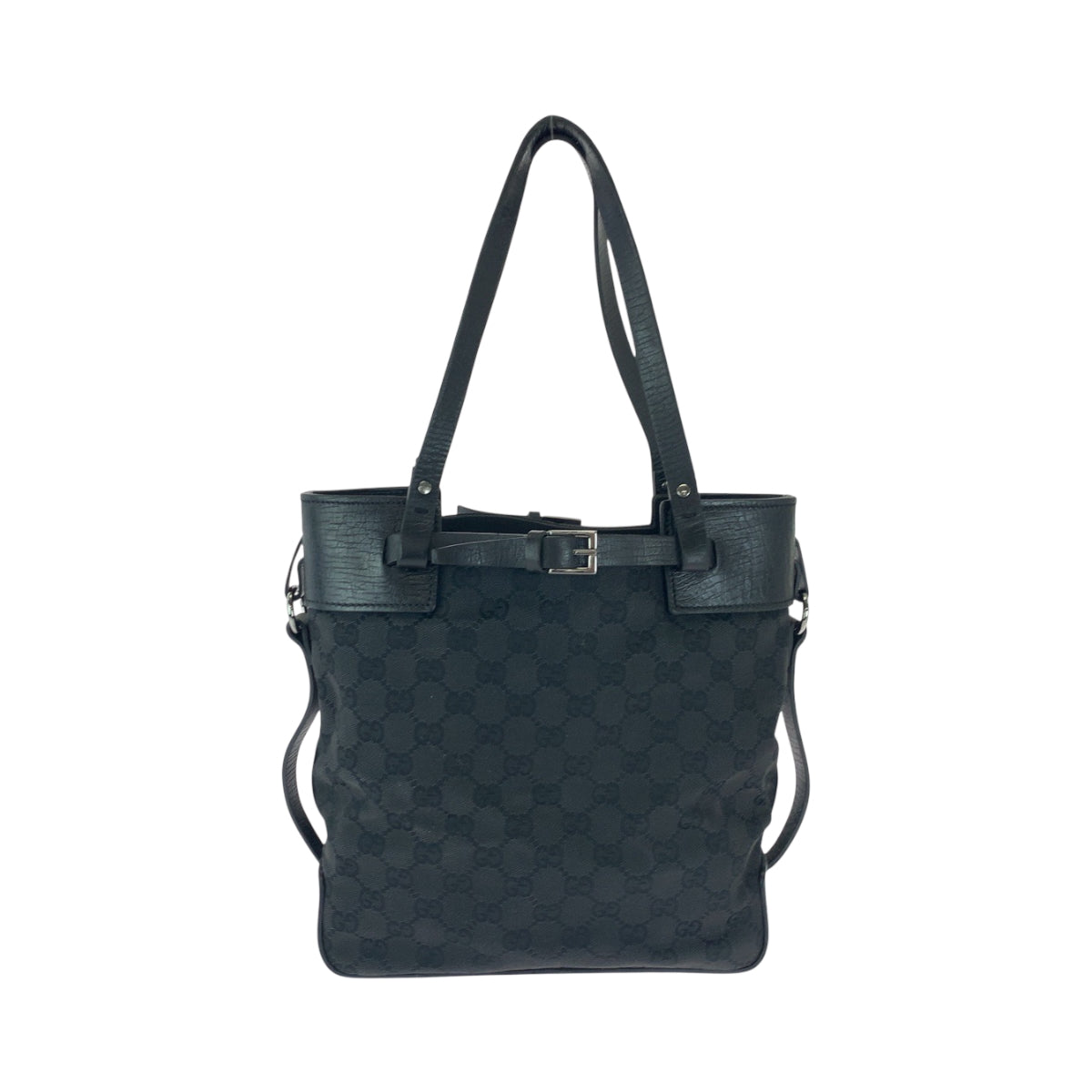 Gucci GG SilverMetal Canvas Black Shoulder Bag 6