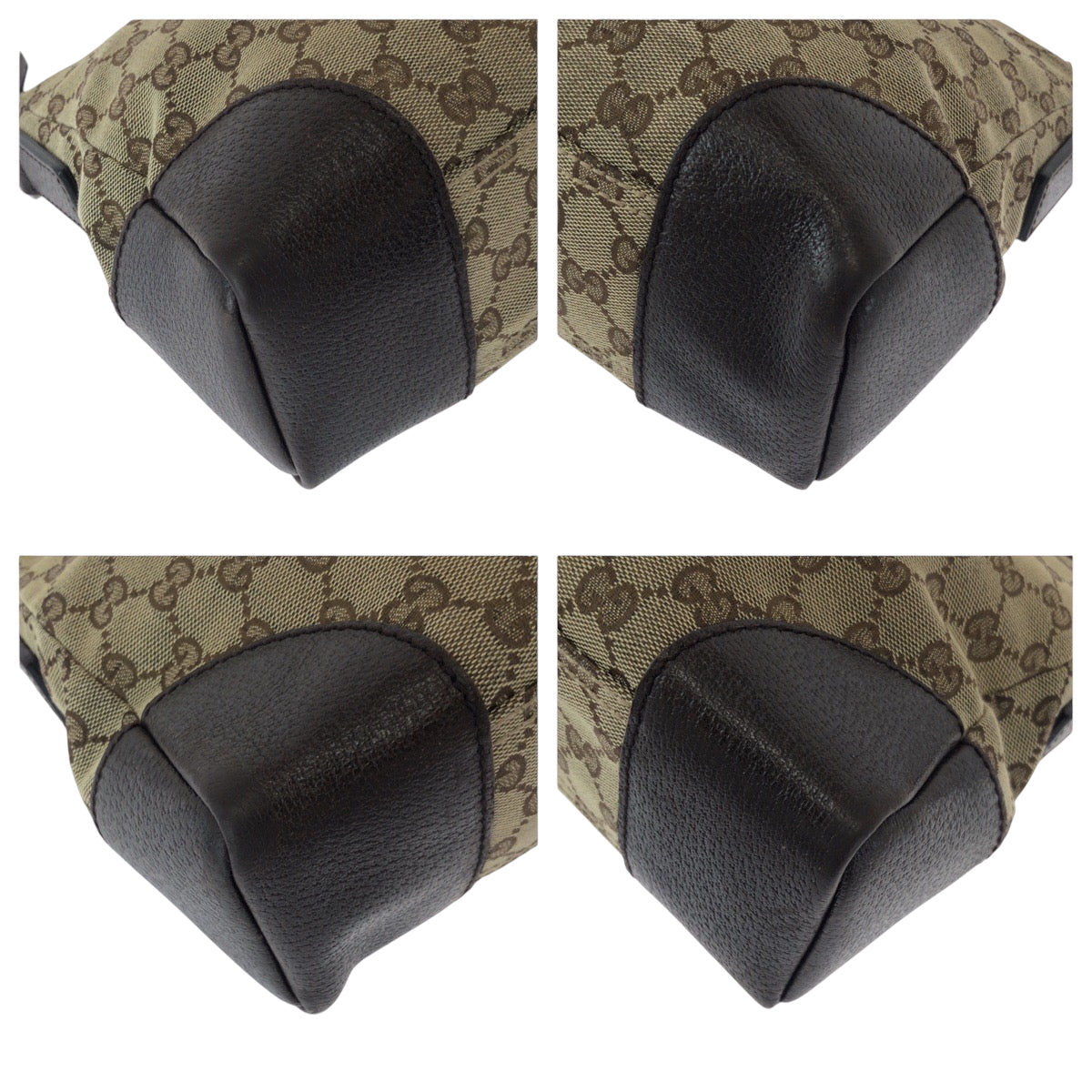 Gucci GG SilverMetal pochette Canvas Brown Beige Shoulder Bag