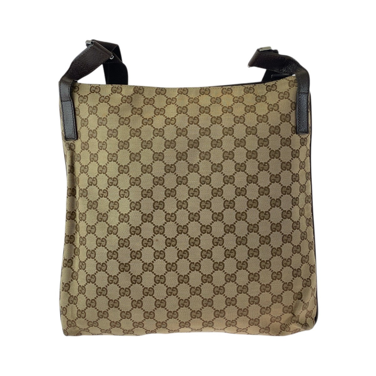 Gucci GG , Messenger Leather Canvas Brown Beige Shoulder Bag