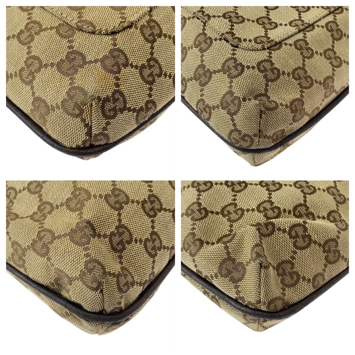 Gucci GG , Messenger Leather Canvas Brown Beige Shoulder Bag