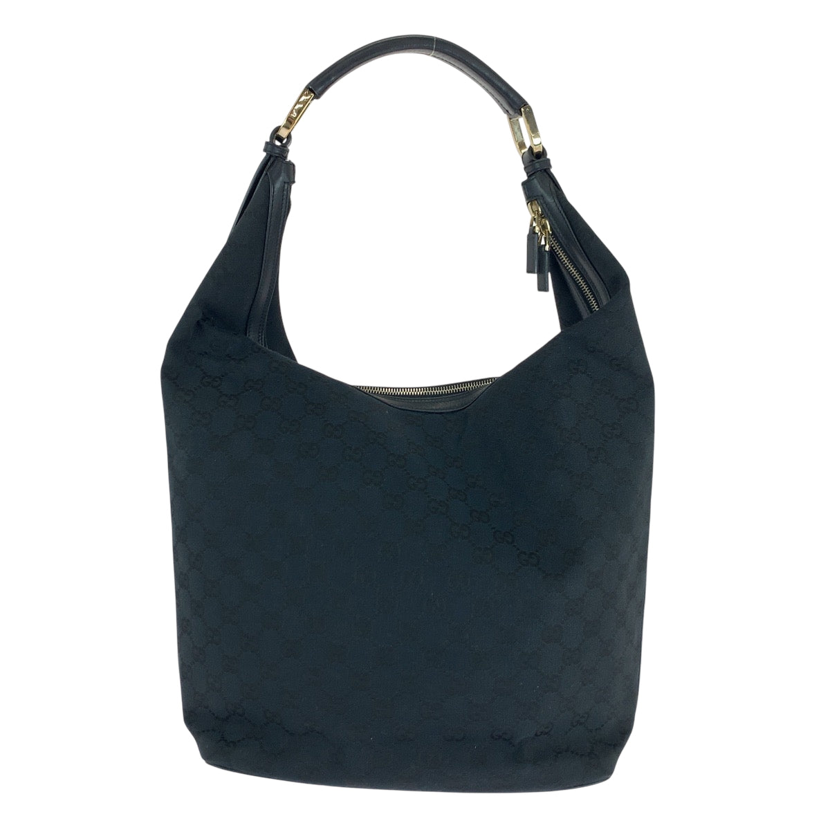 Gucci 001 GG GoldMetal Canvas Black Shoulder Bag