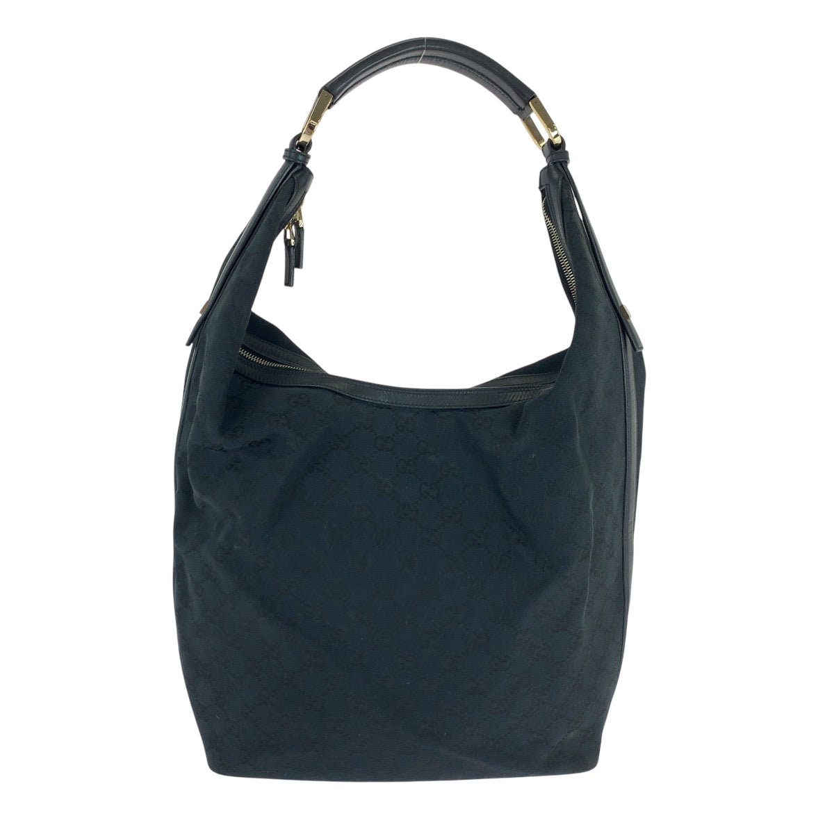 Gucci 001 GG GoldMetal Canvas Black Shoulder Bag